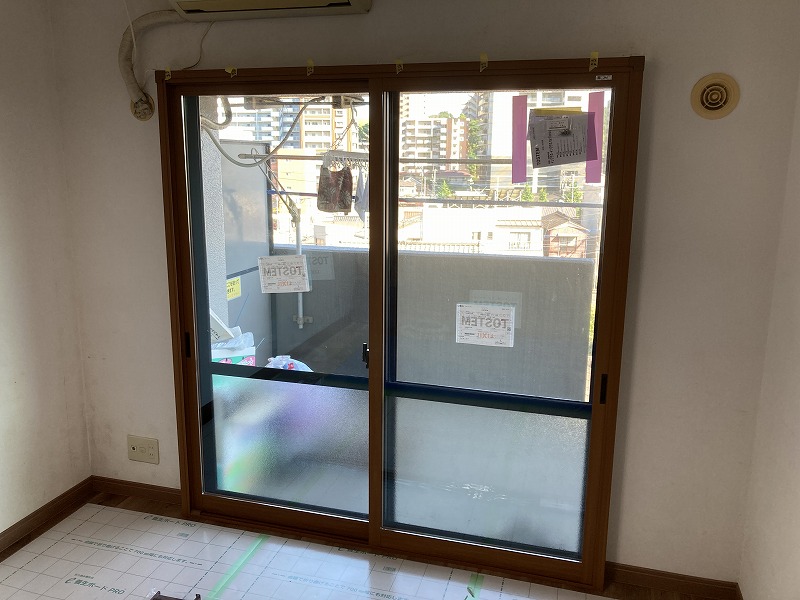 インプラス設置　内窓　掃き出し　北九州市小倉北区